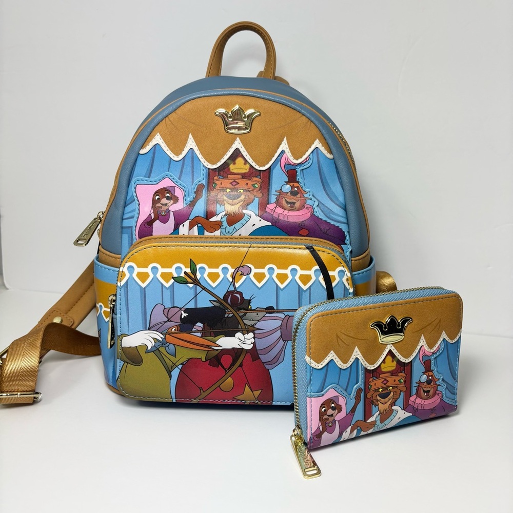 Loungefly Robin Hood‎ Archery Tournament Mini Backpack with wallet
